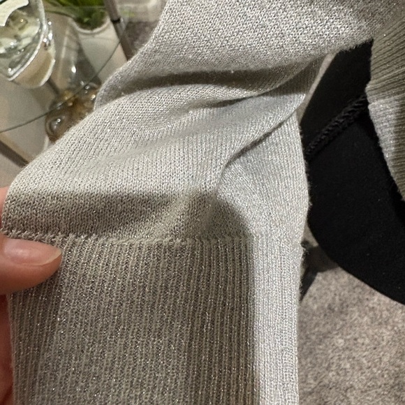 Calvin Klein Silver gray sparkly cardigan - Picture 3 of 5